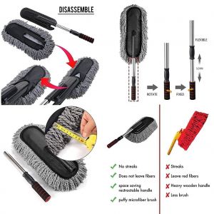 Super Soft Microfiber Car Duster Exterior with Extendable Handle, Car Brush Duster for Car Cleaning